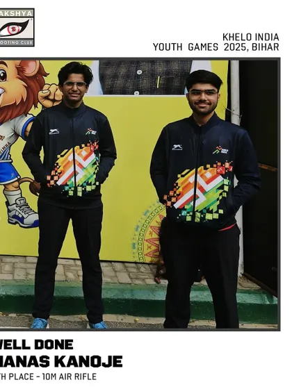 Our shooters Parth Mane and Manas Kanoje at the Khelo India Youth Games 2025 in Bihar.