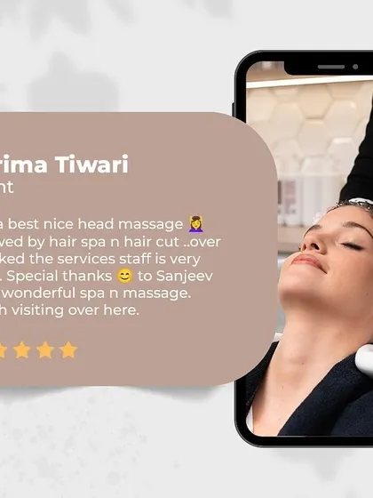 A great head massage and hair spa can make all the difference. I'm glad this client enjoyed her relaxing experience and wonderful hair service.