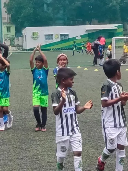 Our U9 players celebrating a moment during a KSFA youth league match. We encourage our kids to enjoy every second on the field.