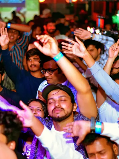 The moment the whole crowd feels the beat. This is what a successful night looks like from my perspective behind the decks.