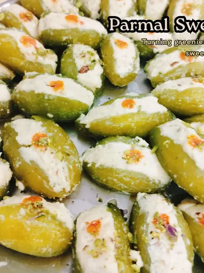 Our parmal sweet is a unique delicacy you won't find everywhere. We turn simple green vegetables into a delightful mithai, stuffed with khoya and nuts.