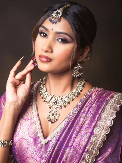 More examples from my portfolio of glamorous ethnic and festive makeup, showcasing a variety of styles, color palettes, and complete looks for different celebrations.
