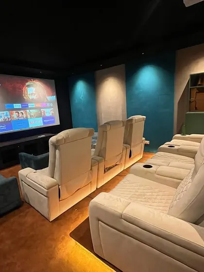 A duplicate of 378, this image again highlights the comfortable seating and the great view of the screen.