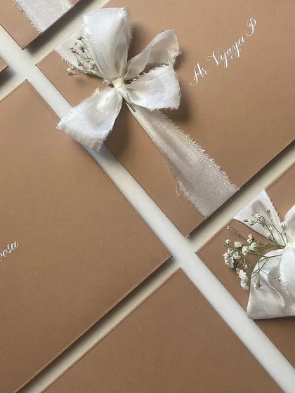 There's something so timeless about hand-addressed envelopes. I love working with different color palettes and textures, from classic gold on handmade white paper to crisp white on rich brown envelopes.