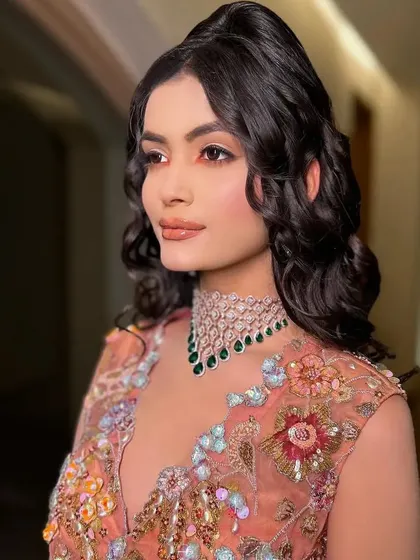Another angle of the close-up, showing the texture of the embroidery.