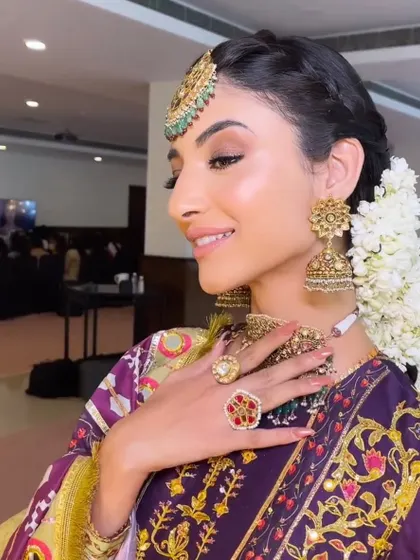 A radiant and happy bride. My goal is to teach you how to make every client feel her absolute best. Join my Delhi pro batch to learn how.