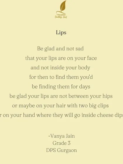 Have you ever wondered what it would be like if your lips were on your hand? A third-grader imagines just that in this hilarious poem from the 'Chasing Fireflies' program. It's a celebration of crazy, fun, and imaginative thinking.