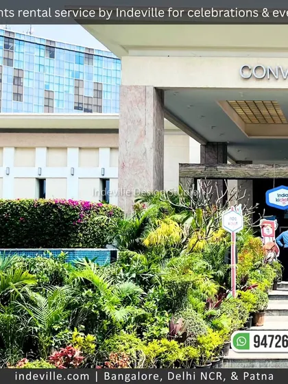 A duplicate image of the lush event landscaping at the Sheraton, showing the variety of plants used to create a rich, textured look.