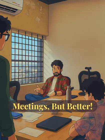 Let's make meetings better. This illustration captures the relaxed yet professional vibe of my meeting rooms, where you can have productive discussions without the corporate stiffness.
