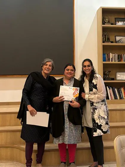 Another proud graduate of our six-month leadership course receives her certificate. This program focuses on self-discovery, collaboration, and working toward shared goals to drive positive change.