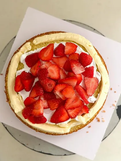 And this one is getting a generous filling of fresh strawberries. I always use the best seasonal ingredients.