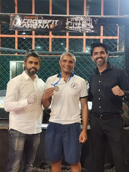 Master Ashwin Naidu with his silver medal after a tough MMA fight. His participation demonstrates that the journey of a martial artist never ends and that there is always a new challenge to embrace.