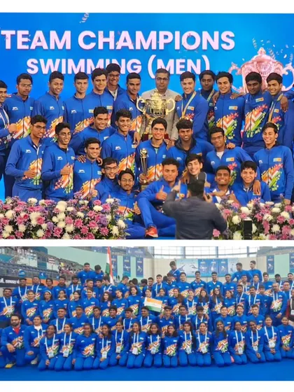 Celebrating Team India's prodigious performance at the BIMSTEC Aquatics Championship.