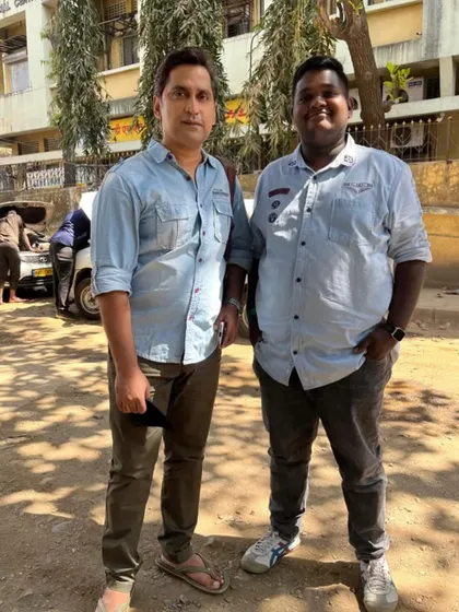 On set for my first Netflix look test for the series 'Kaala Paani' with one of the actors. It's always an honor to collaborate on such exciting projects.