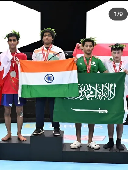 Our U18 Asian MMA Champion on the podium, representing India. We are proud to produce athletes who succeed on the world stage.