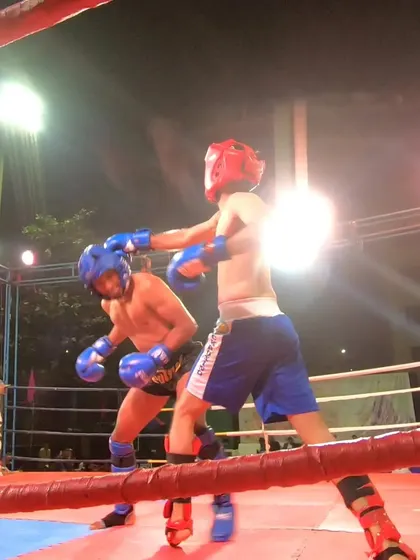 A clean punch from Divyam during his bronze medal match. He will come back stronger.