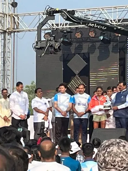 On stage receiving my award. These moments are a celebration of the entire community and the hard work we all put in.