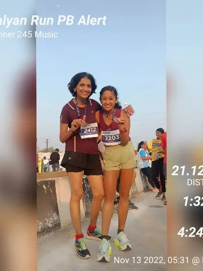 Sharing a proud moment with a fellow runner after we both achieved personal bests at the Kalyan Run.
