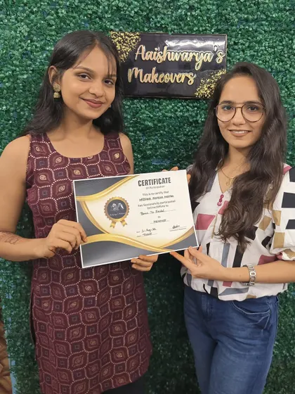 Another happy student receives her professional mehndi course certificate. She is now equipped with the skills to start her career as a mehndi artist in Thane.