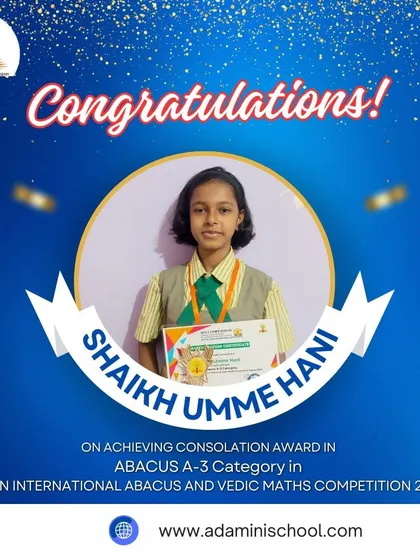Congratulations to Shaikh Umme Hani from Ahmednagar on achieving a consolation award in the international competition.