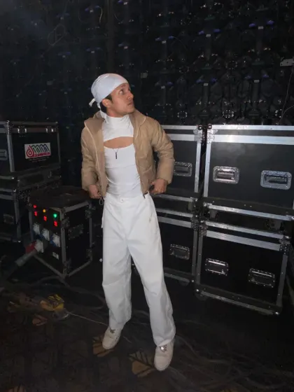 Looking out towards the stage lights. The anticipation before a big show is a feeling like no other.