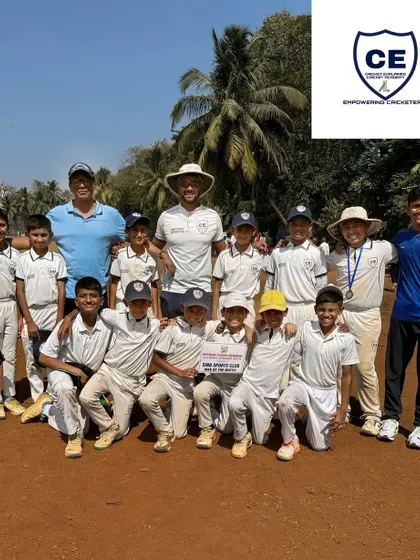 The full squad of our victorious U12 team. We believe in celebrating every success as a team, as cricket is a game where everyone plays a part.