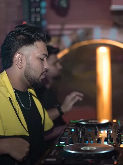 At the decks in Bhopal, getting ready to drop the next banger.
