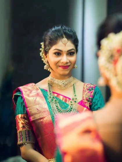A duplicate image of 57, capturing that beautiful "first look in the mirror" moment.