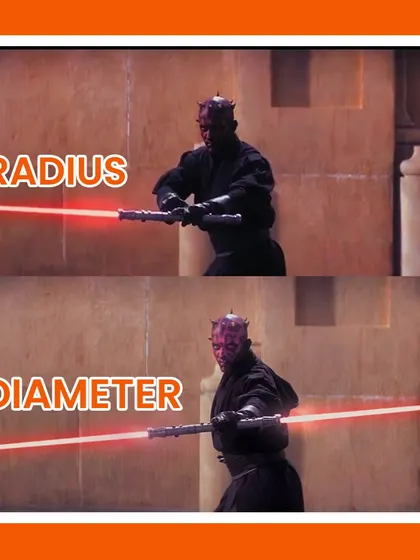 Darth Maul giving us a quick lesson on the difference between a radius and a diameter. Even the dark side uses geometry.