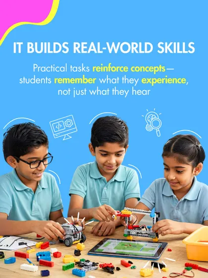 Practical tasks reinforce concepts. Our students remember what they experience, not just what they hear, which helps them build real-world skills.