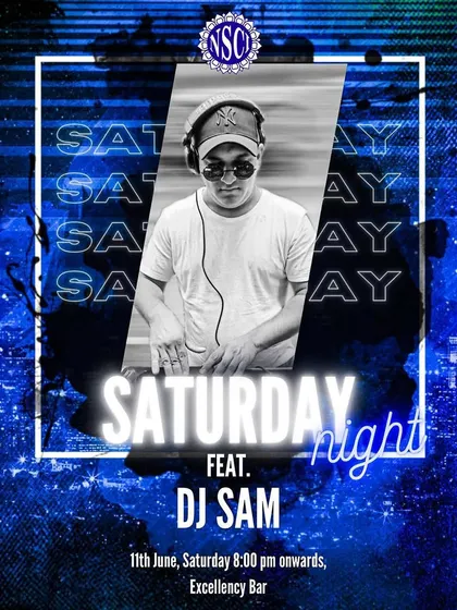 An event poster for one of my Saturday night gigs. These promotional materials are part of building the hype and brand for my performances.