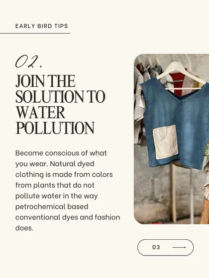 This unisex top, made from organic cotton and hand-painted with natural dyes, is part of a special collection celebrating World Water Day. It represents our commitment to being part of the solution to water pollution.