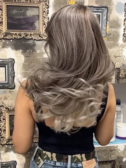A beautiful ash blonde balayage, showcasing my expertise in cool tones.