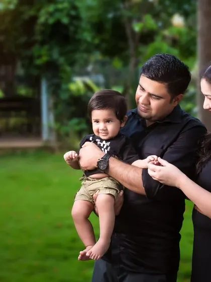 My photography isn't limited to the studio. We can head to your favorite park or any outdoor location in Bangalore for a natural family photoshoot. The soft, golden light and lush greenery here create a warm, relaxed setting for authentic family interactions.