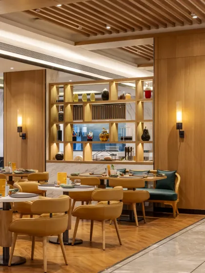 Additional views of the Radisson Resort, Khopoli, showcasing various interior and exterior details, from lobby seating areas and restaurant layouts to guest room configurations and architectural elements.