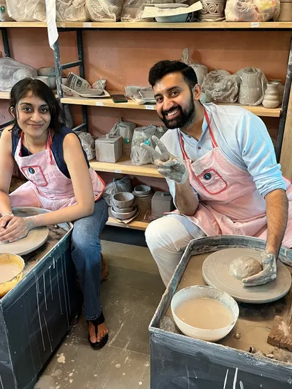 A pottery date is a perfect way to connect. Work side-by-side on the wheel, share a few laughs, and create something together.