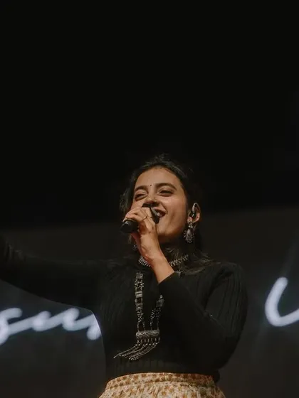 A shot from the 'Suggi Huggi' show with Vasuki Vaibhav. We had a super duper show celebrating Makar Sankranti with music.