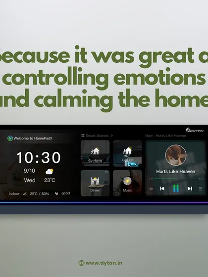 I design the HomePad to do more than just control devices; it helps set the mood. You can manage your home's ambiance, from lighting to music, creating a calm and controlled environment.