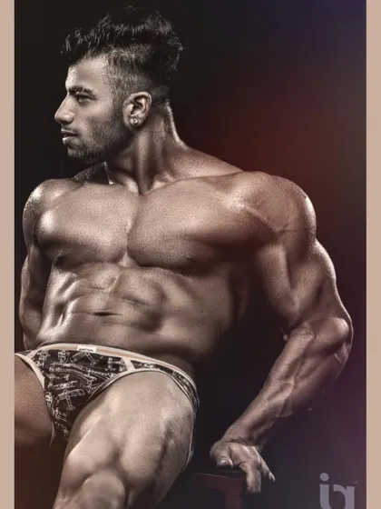 Married to the game. A classic pose from a photoshoot showing the leg and torso definition.