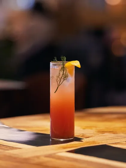 Our Fennel Paloma, a tall, refreshing cocktail that balances citrus, spice, and a whisper of fennel.