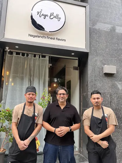 Arshad Warsi with our talented chefs outside the restaurant. It was an honor to cook for him and his family and share our culinary heritage.