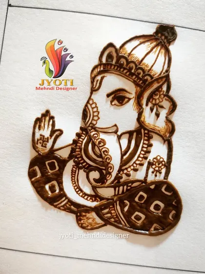 A beautiful portrait of Lord Ganesha, perfect for Ganesh Chaturthi or as a symbol of new beginnings. The detail in his form is carefully crafted.