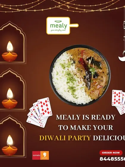 Planning a Diwali card party? My meals are ready to make your gathering delicious and hassle-free. This image shows a flavourful meal bowl, perfect for serving guests.