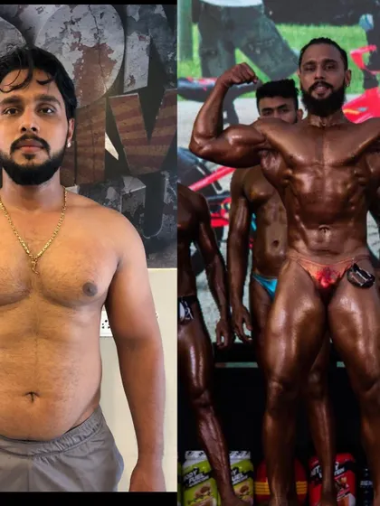 From a regular physique to a competition-ready body. This transformation highlights the next-level conditioning required for bodybuilding. I can coach you whether your goal is to get in shape or to step on stage.