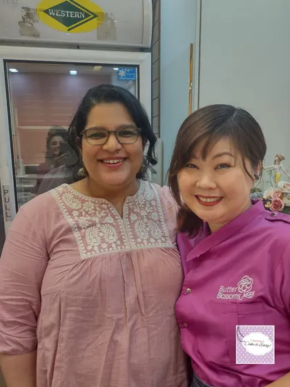 Here I am with the instructor from Butter & Blossoms. I believe in continuous learning to hone my skills and bring new and exciting techniques to my clients and students.