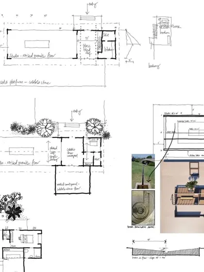 For us, everything begins with a sketch. It is our way of thinking, of giving form to an idea as it evolves. These initial drawings for an artist's studio show the journey from a loose concept to a more defined architectural plan, long before any software is opened.