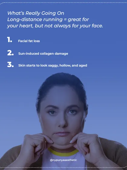 What's really going on with runner's face? It's a combination of facial fat loss from intense cardio, sun-induced collagen damage from being outdoors, and the repetitive impact, which can make skin look saggy and aged.