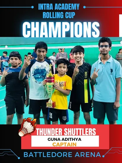 The champions of the Intra Academy Rolling Cup, the Thunder Shuttlers. A well-deserved victory for the team.