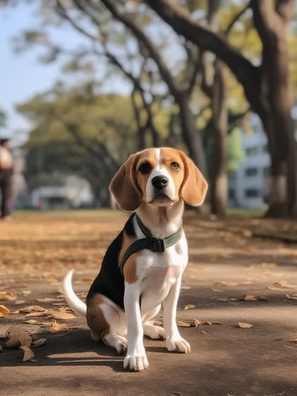 A picture perfect Beagle posing during an autumn walk. We love capturing these beautiful moments for their families.
