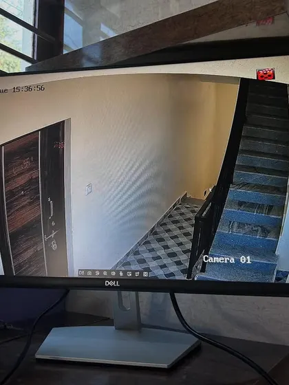 Even indoor areas like this staircase are covered by the 4G network camera system, ensuring all access points are monitored.